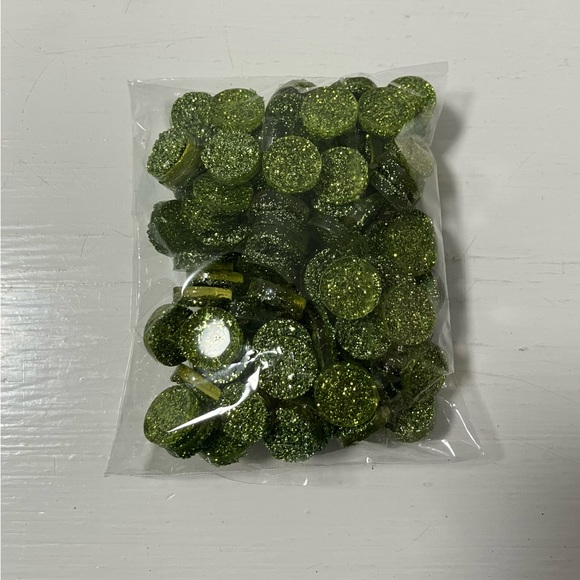 100pcs Faux Green Druzy - Glitter Cabochon - Resin Druzy Flat Back - Picture 5 of 5